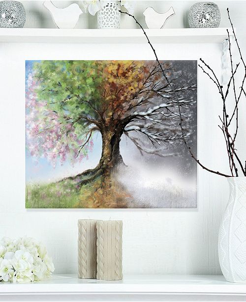 Design Art Designart Tree With Four Seasons Tree Painting Canvas Art Print 20 X 12 Reviews Wall Art Macy S