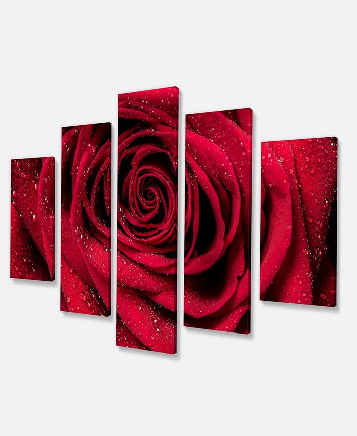 Design Art Designart Red Rose Petals With Rain Droplets Floral Art ...