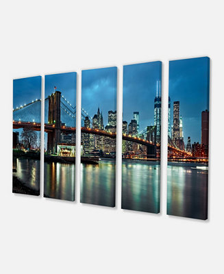 Design Art Designart Brooklyn Bridge And Skyscrapers Cityscape Canvas ...