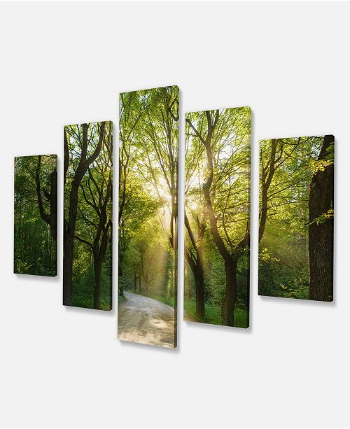Design Art Designart Evening In Green Forest Canvas Art Print 60