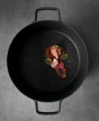 GEM 10" Nonstick Stock Pot 5.2Qt., Black, Glass Lid