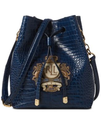 ralph lauren embossed leather bag