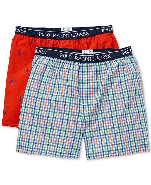 Polo Ralph Lauren Big Boys 2 Pk Cotton Boxer Shorts