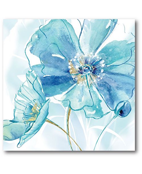 Courtside Market Light Blue Flower Ii Gallery Wrapped Canvas Wall
