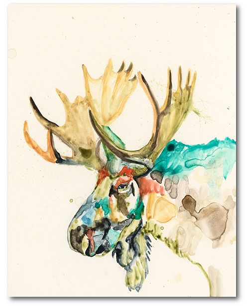 Courtside Market Watercolor Moose Gallery Wrapped Canvas Wall Art