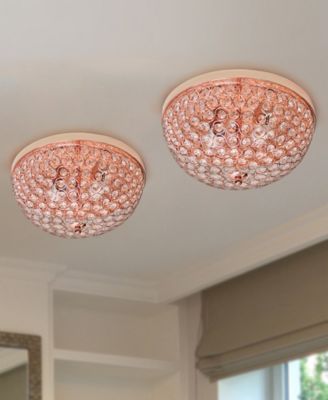 Elegant Designs 2 Light Elipse Crystal Flush Mount Ceiling Light 2 Pack