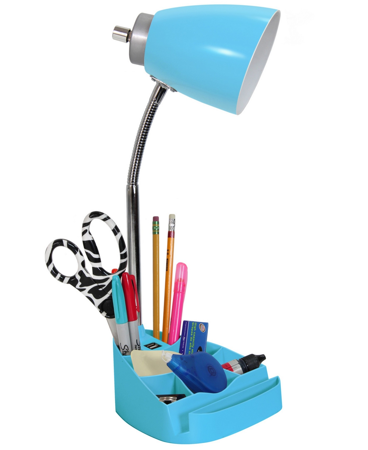 Limelight's Gooseneck Organizer Desk Lamp with iPad Tablet Stand Book Holder and Usb port