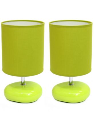 Simple Designs Stonies Small Stone Look Table Bedside Lamp 2 Pack Set