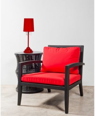 Simple Designs 		Table Lamp with Fabric Shade and Hanging Acrylic Beads