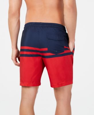 Men's Quick-Dry Performance Colorblocked Stripe 7" Swim Trunks
