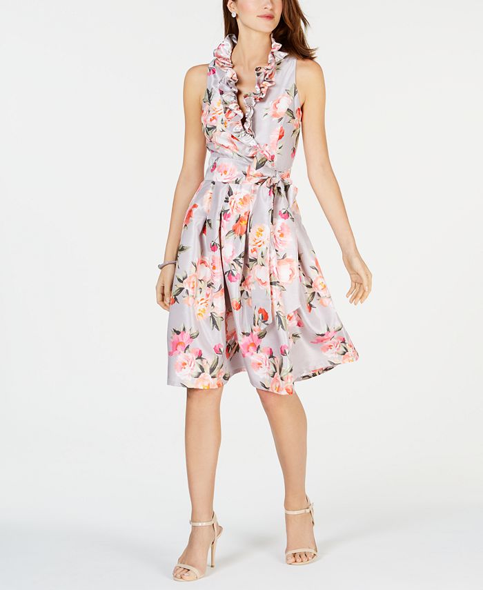 Jessica Howard Petite Ruffled Fit & Flare Dress - Macy's