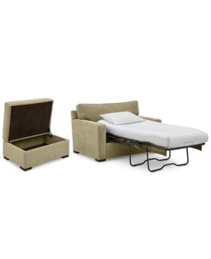 FURNITURE RADLEY 54" FABRIC CHAIR BED & 36" STORAGE OTTOMAN, CREATED FOR MACY'S