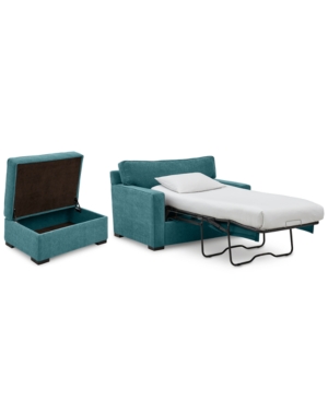 FURNITURE RADLEY 54" FABRIC CHAIR BED & 36" STORAGE OTTOMAN, CREATED FOR MACY'S