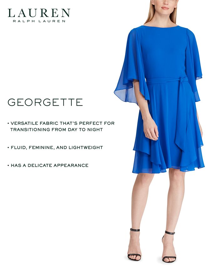 cape overlay chiffon gown