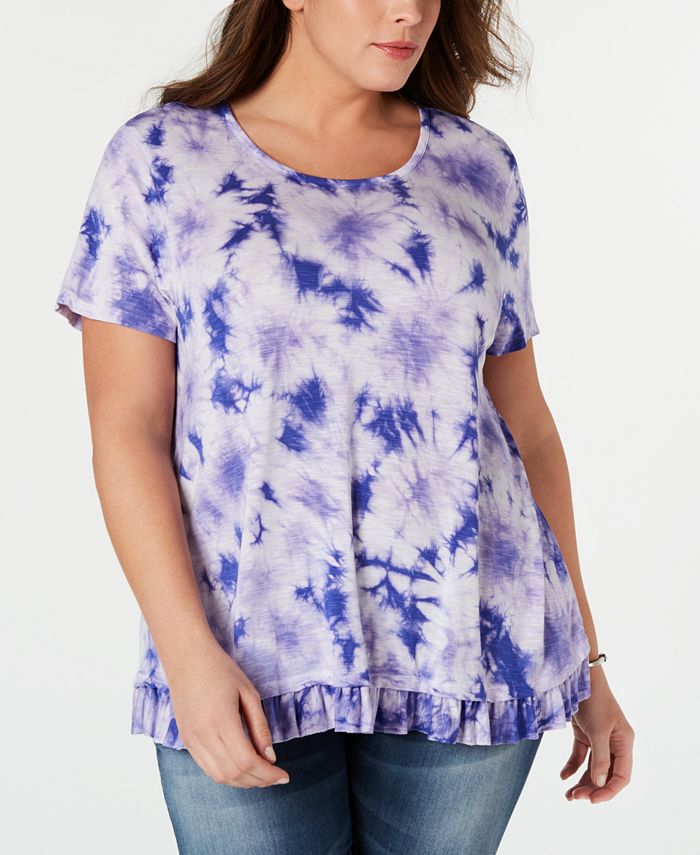 Style & Co Plus Size Ruffle-Hem Top, Created for Macy's - Macy's