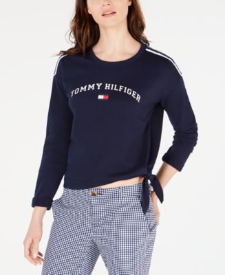 Tommy Hilfiger Logo Side-Tie Sweatshirt, Created for Macy's & Reviews ...