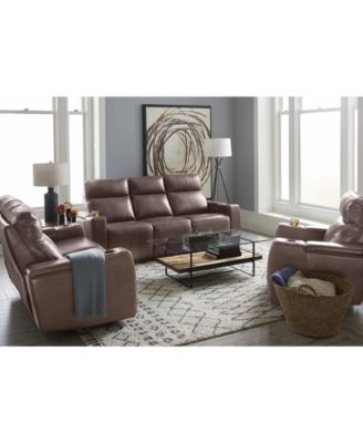 Furniture CLOSEOUT! Oaklyn Fabric & Leather Sofa Collection 