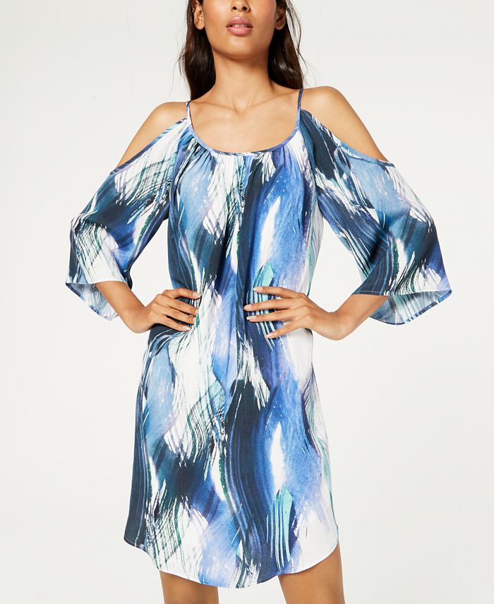 Karen Kane Women's Cold Shoulder Studded Dress - Rayon Spandex, V-Neck, Above Knee - View #7