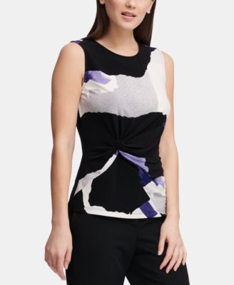 DKNY - Sleeveless Side-Knot Knit Top