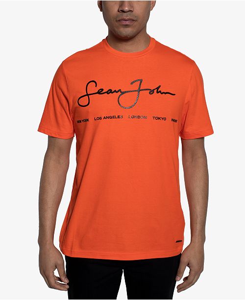 Sean John Men S Signature Script T Shirt Created For Macy S Reviews T Shirts Men Macy S