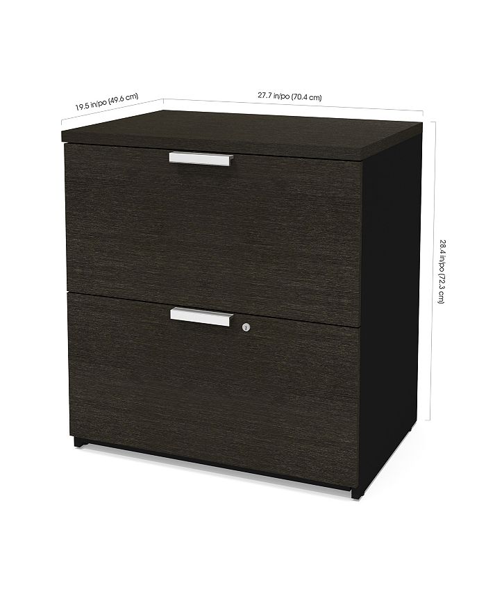 Bestar Pro-Concept Plus 72W U-Shaped Executive Desk With Pedestal In Deep Grey & Black - 110888-32