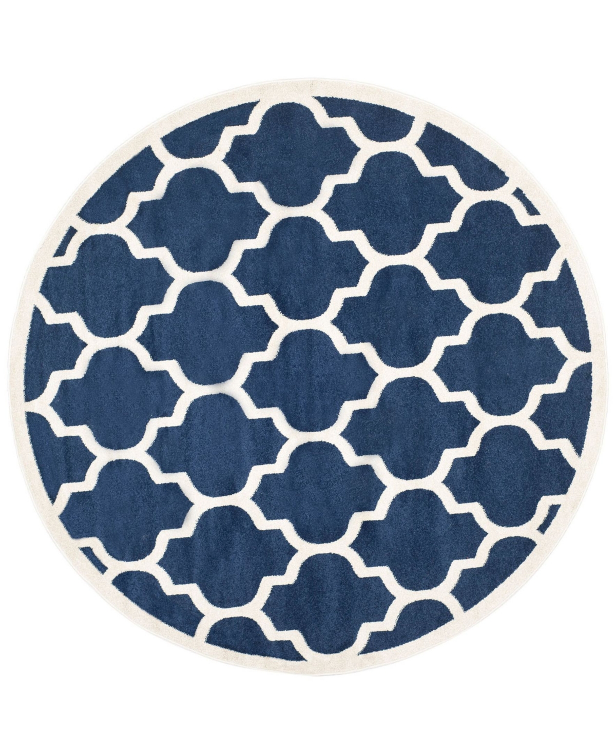Safavieh Amherst Navy and Beige 9' x 9' Round Area Rug - Navy