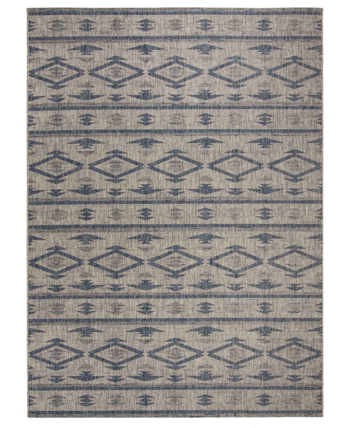 Safavieh Courtyard Cy8863 Gray And Navy 9' X 12' Outdoor Area Rug