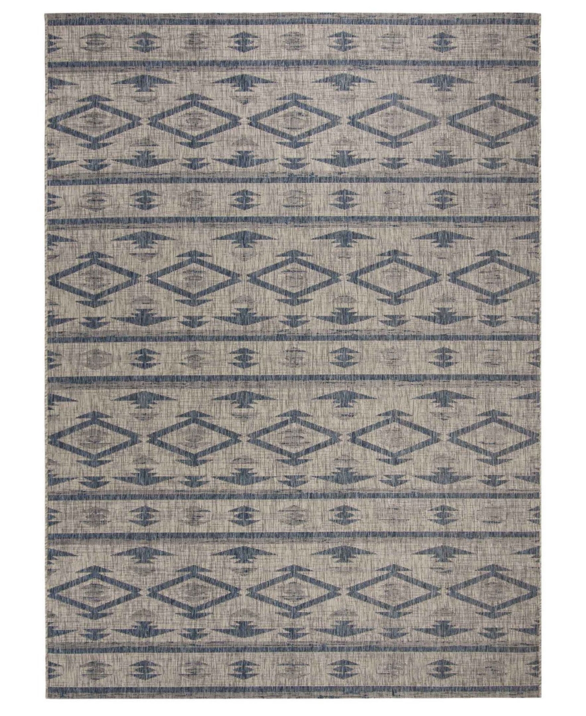 Safavieh Courtyard Gray and Navy 9' x 12' Outdoor Area Rug - Gray