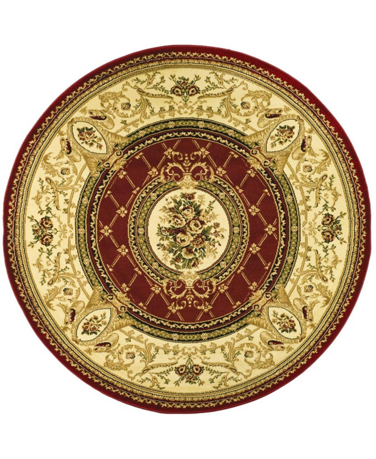 Safavieh Lyndhurst Red and Ivory 8' x 8' Round Area Rug - Red Group