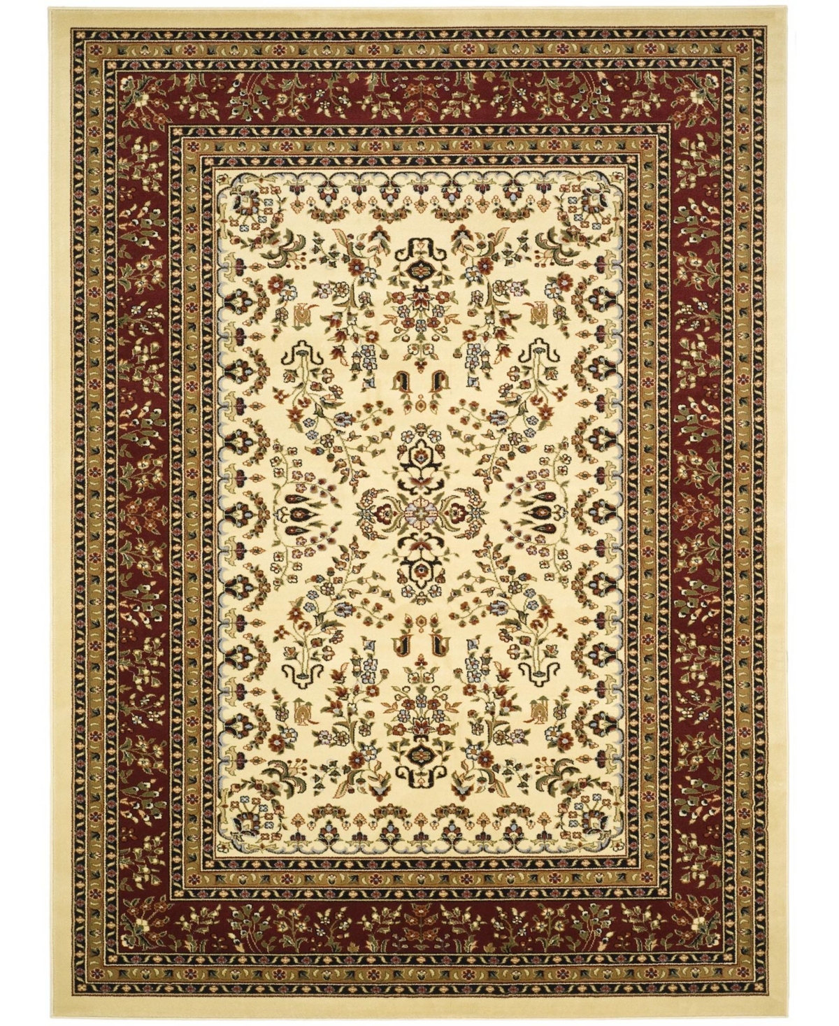 Safavieh Lyndhurst Ivory and Red 9' x 12' Area Rug - White Grou