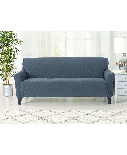Form Fit Geometric Jacquard Stretch Sofa Slipcover