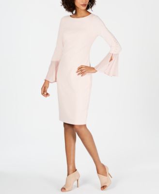 macy's calvin klein bell sleeve dress