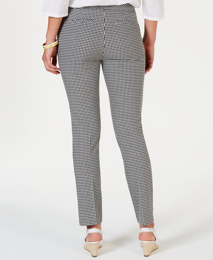 Charter Club Petite Checked-Print Slim-Leg Pants, Created for Macy's ...