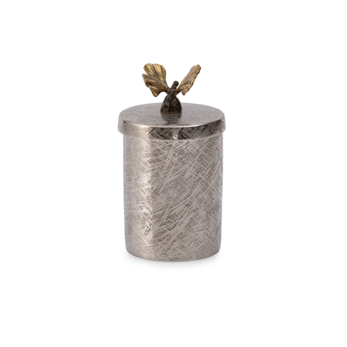 Butterfly Ginkgo Round Container - Silver
