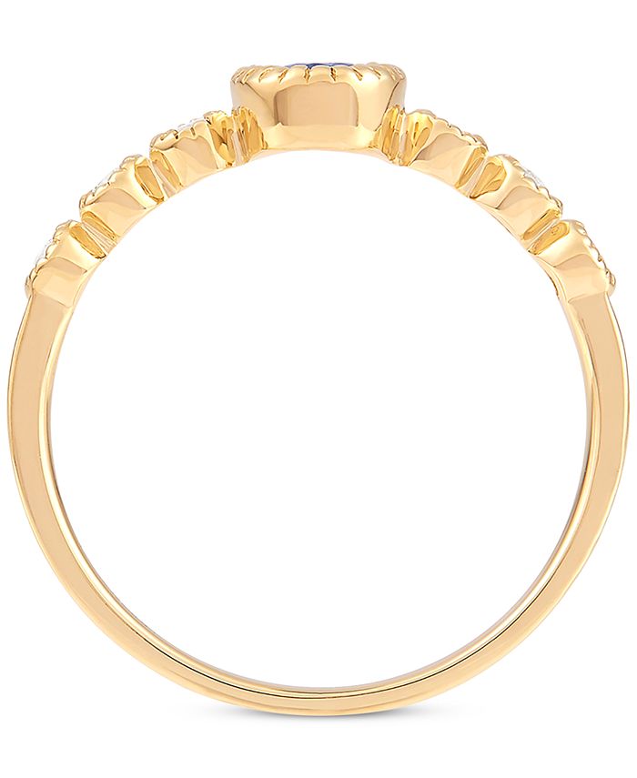 Macy's Sapphire (5/8 ct. t.w.) & Diamond (1/10 ct. t.w.) Ring in 14k ...