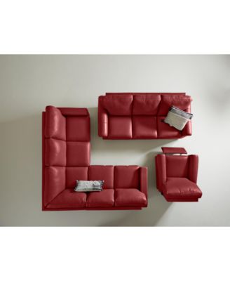 Furniture Orid Roll Arm Leather Sectional And Sofa Collection, Created for Macy's