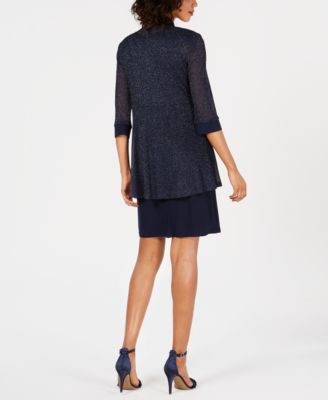 Necklace Dress & Metallic-Trim Jacket