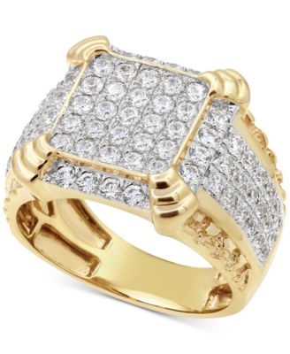 10k gold diamond cluster ring