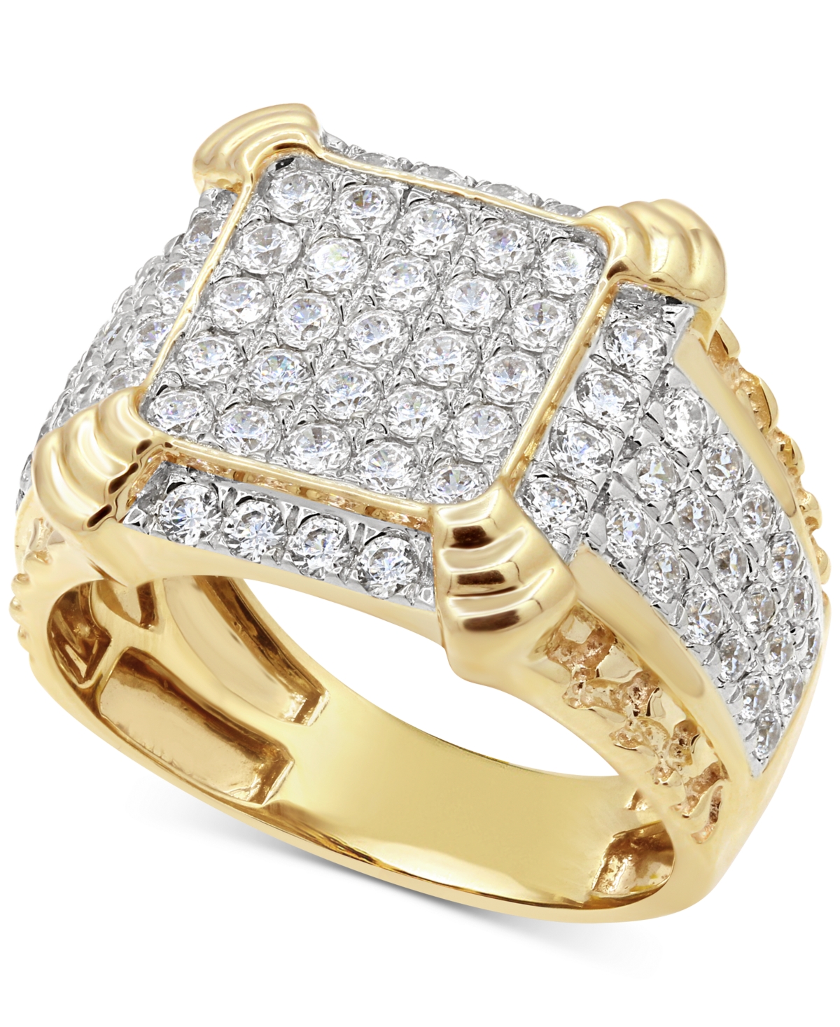 MACY'S MEN'S DIAMOND CLUSTER RING (2-1/4 CT. T.W.) IN 10K GOLD OR 10K WHITE GOLD