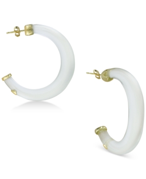 image of Argento Vivo Lucite Hoop Earrings in Gold-Plated Sterling Silver