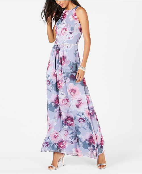 Sl Fashions Floral Metallic Maxi Dress Reviews Dresses