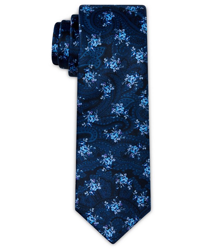 Tallia Men's Neat Floral Print Slim Tie - Macy's