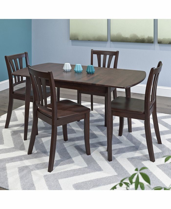 Corliving Distribution CorLiving 5pc Extendable Stained Solid Wood Dining Set Macy's