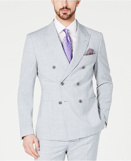 Tallia Orange Men's SlimFit Stretch Heather/Gray Mélange Double