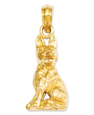 Macy's - 14k Gold Charm, German Shepherd Dog Charm