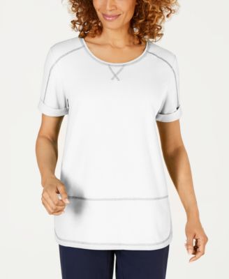 Karen Scott - Contrast-Stitch Active T-Shirt