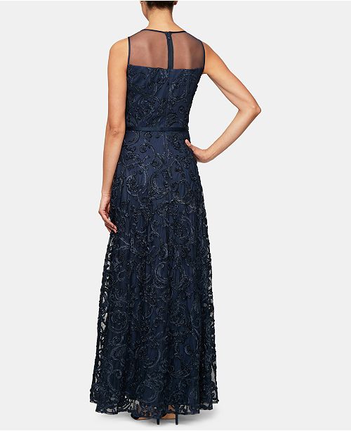 Alex Evenings Petite Embroidered Gown & Shawl & Reviews - Dresses ...