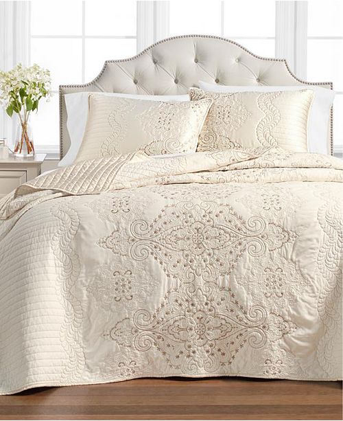 Martha Stewart Collection Column Embroidery Twin Bedspread
