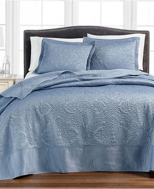 Martha Stewart Collection Lush Embroidery Twin Bedspread Created