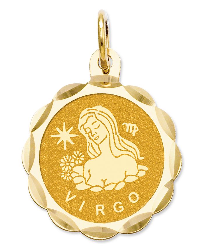 Macy's 14k Gold Charm, Engraveable Virgo Zodiac Disc Charm & Reviews
